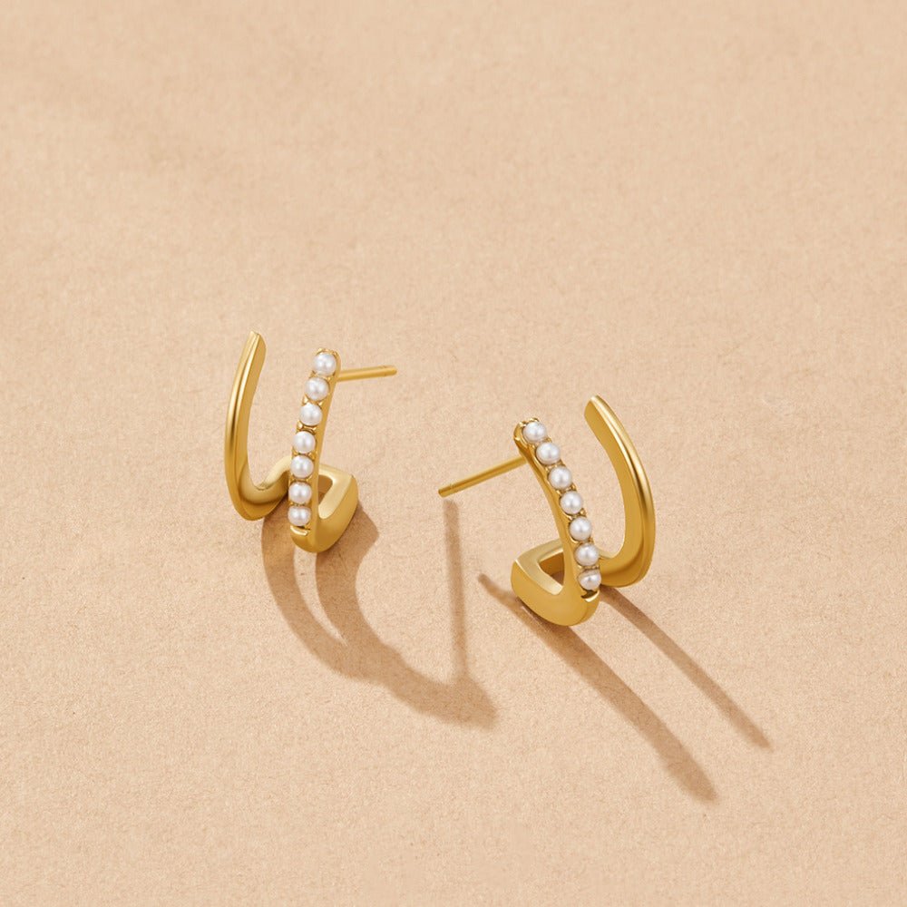 18K Gold & Pearl Claw Earrings - Beautiful Earth Boutique