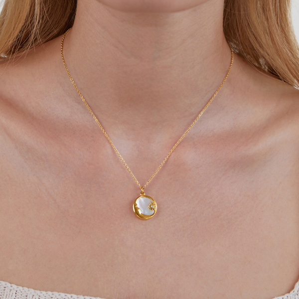 Mond & Stern Halskette „Dreaming in the Clouds“