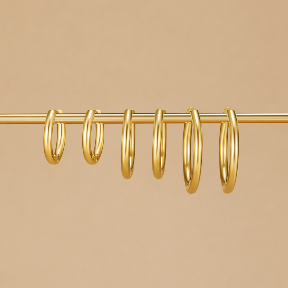 Triple Hoop Earrings Set