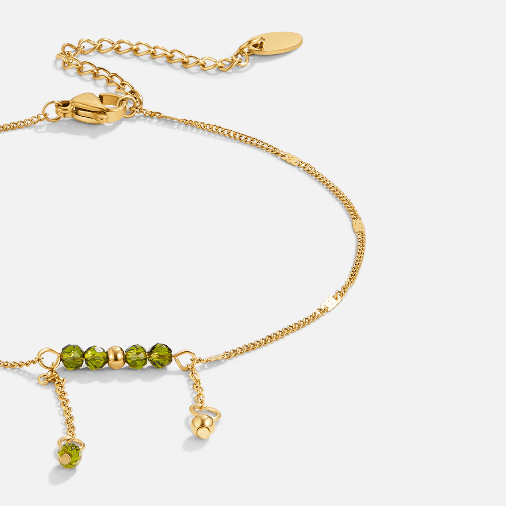 Arizona Green Bead Tassel Anklet - Beautiful Earth Boutique