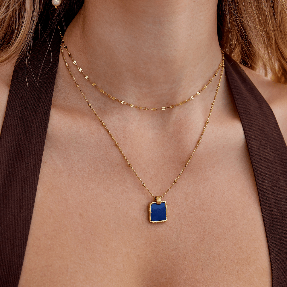 Astoria Blue Stone Pendant Necklace - Beautiful Earth Boutique