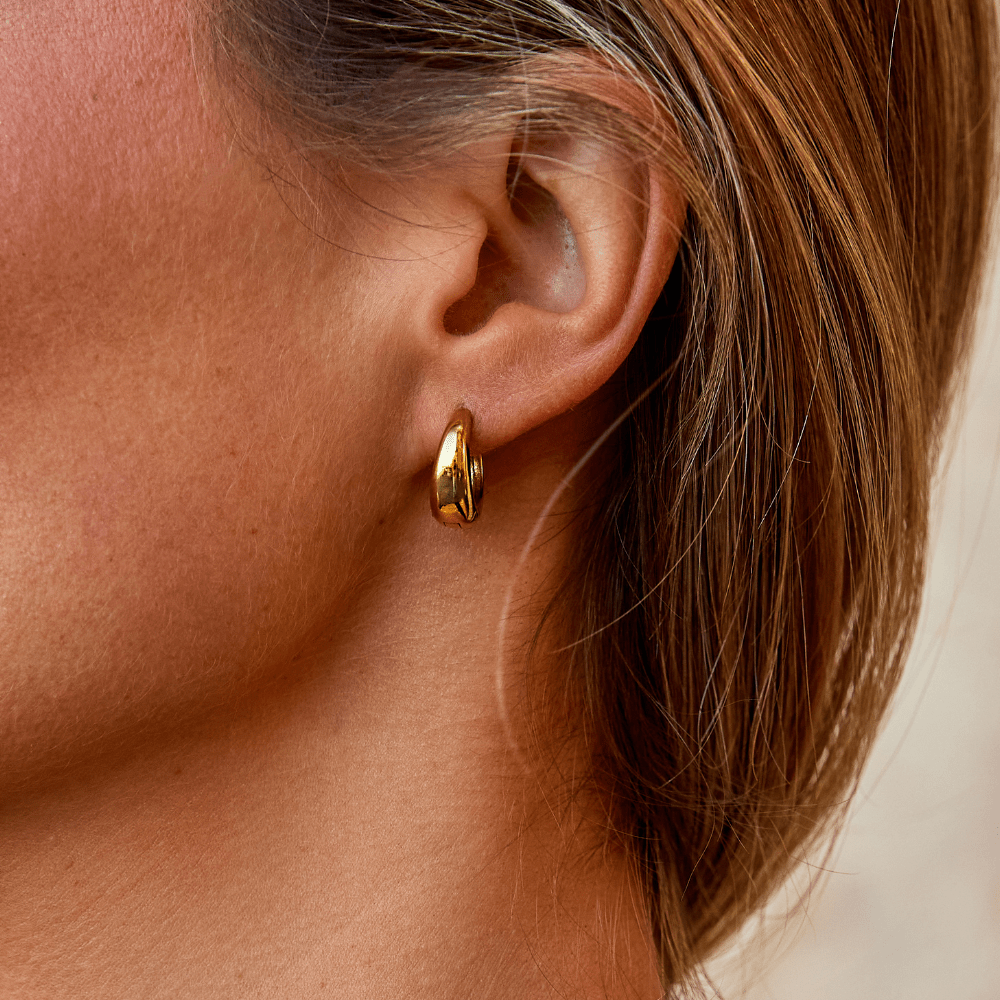 Audrey Gold Hoop Earrings - Beautiful Earth Boutique