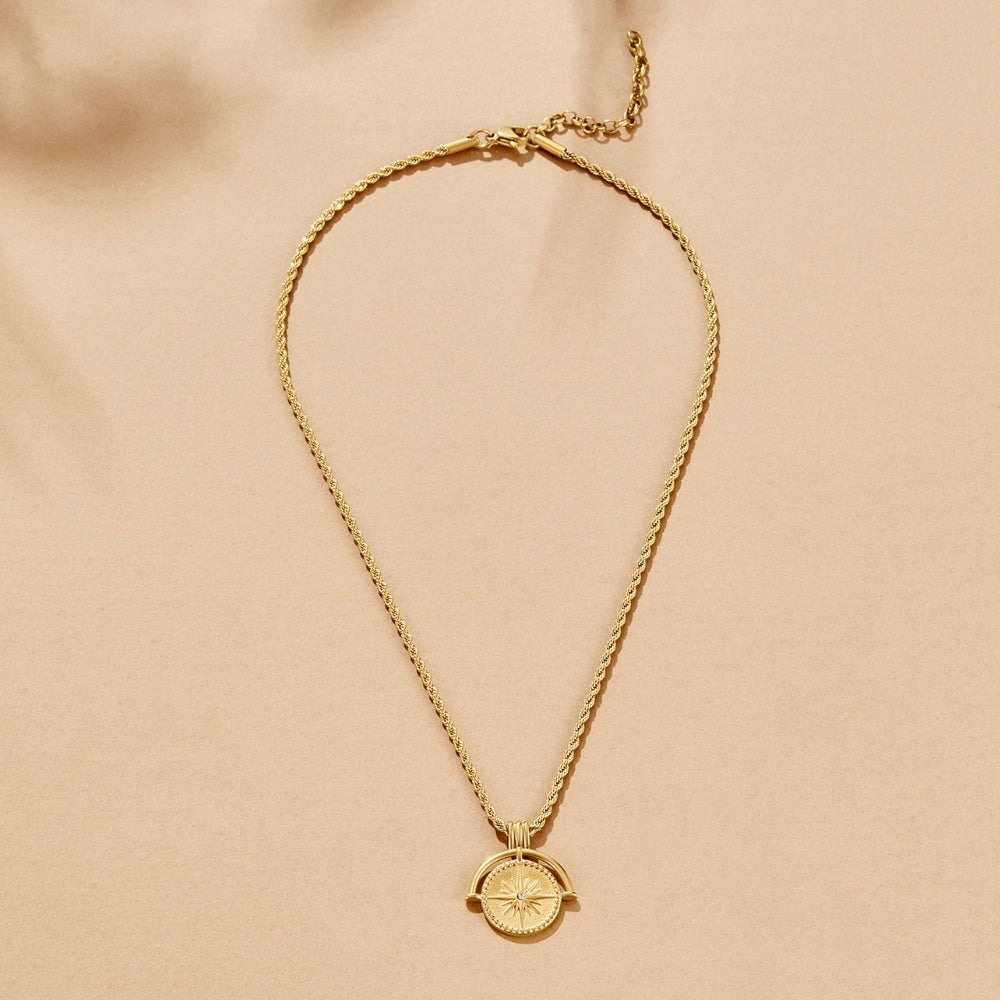 Celestial Gold Coin Necklace - Beautiful Earth Boutique