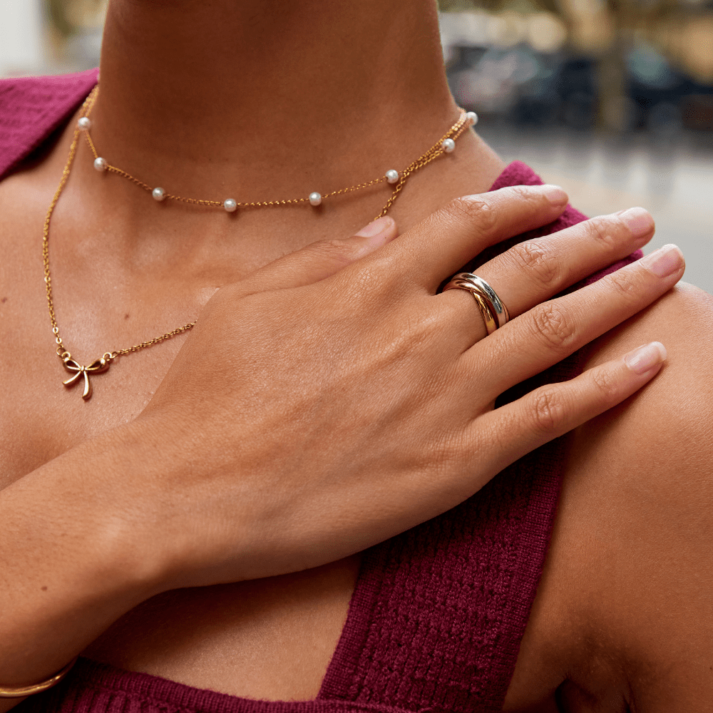 Elena Three - Toned Loop Ring - Beautiful Earth Boutique