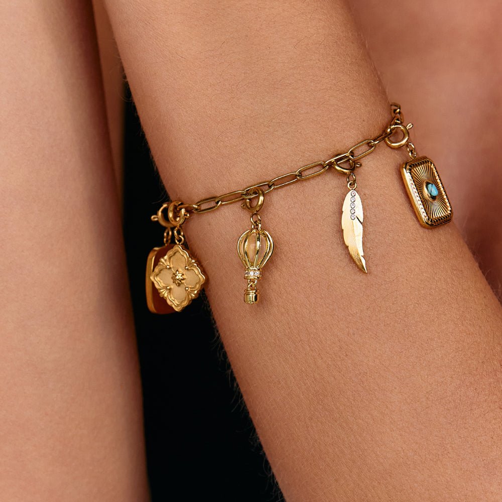 Golden Hot Air Balloon Charm - Beautiful Earth Boutique