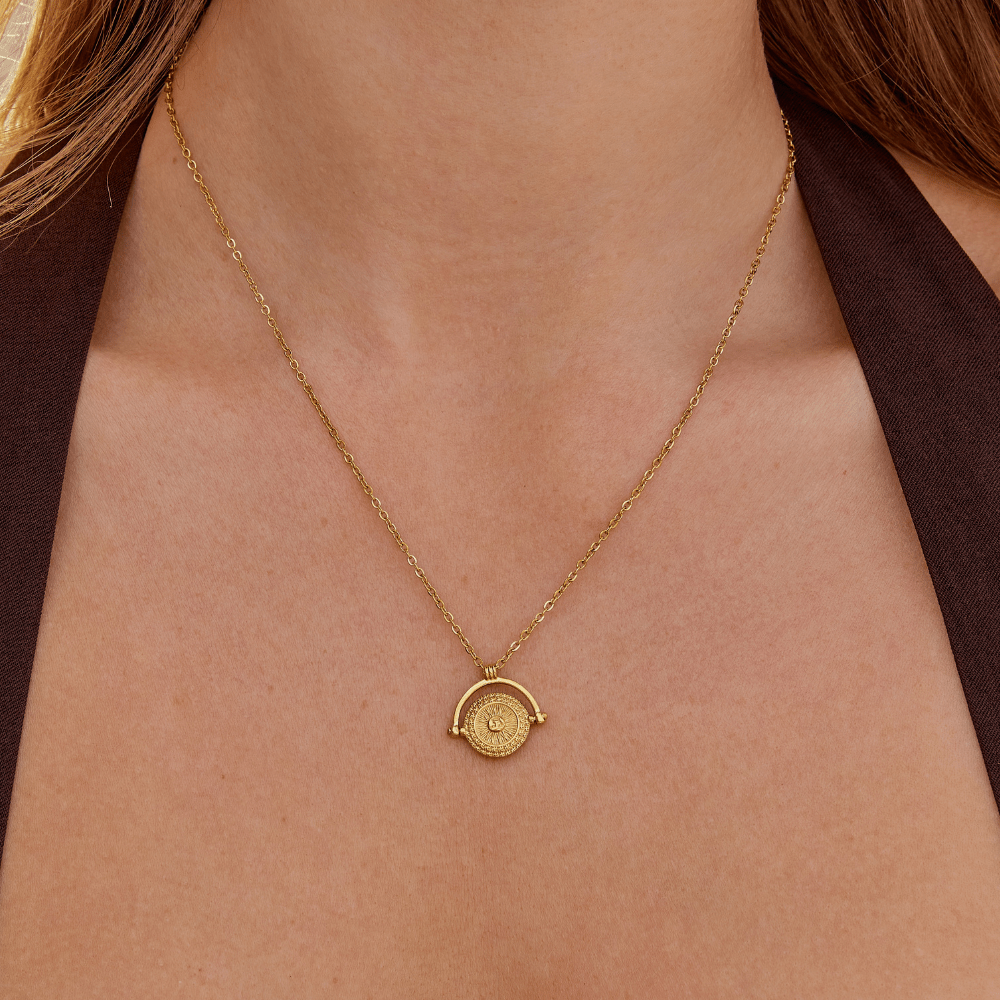 Golden Sun Coin Necklace - Beautiful Earth Boutique