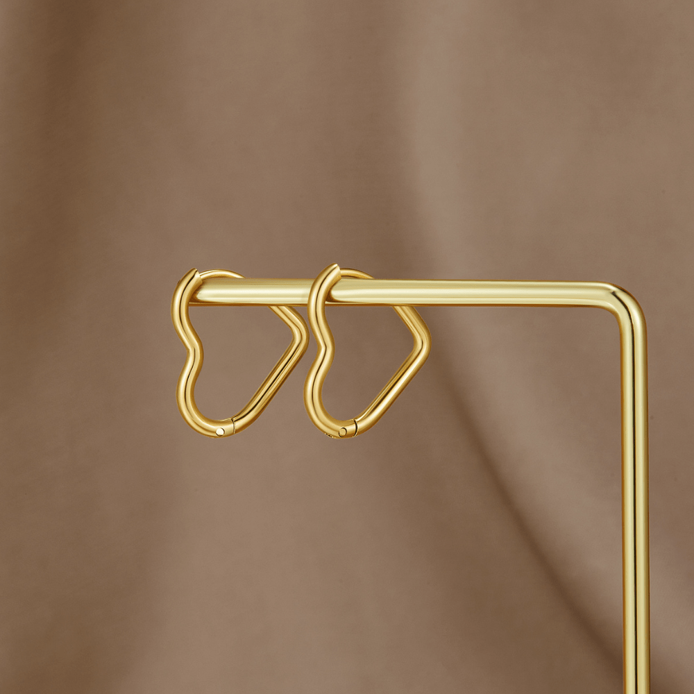Heart Gold Hoops - Beautiful Earth Boutique