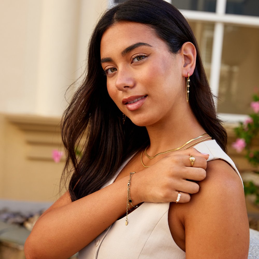 Kira Crystal Drop Hoop Earrings - Beautiful Earth Boutique