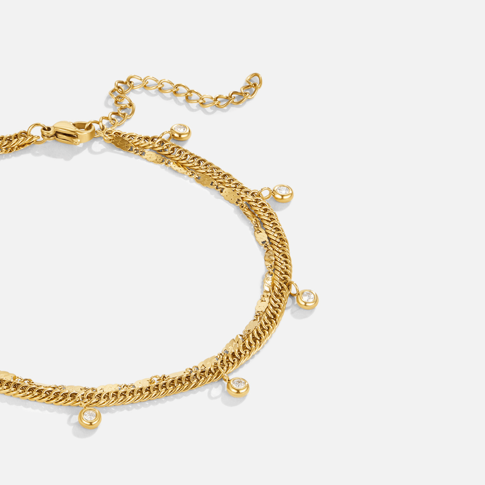 Layered Sabina Gold Anklet - Beautiful Earth Boutique