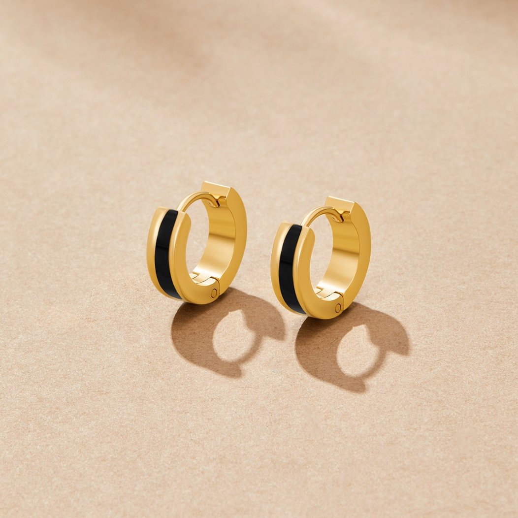 Leigh Black Hoop Earrings - Beautiful Earth Boutique