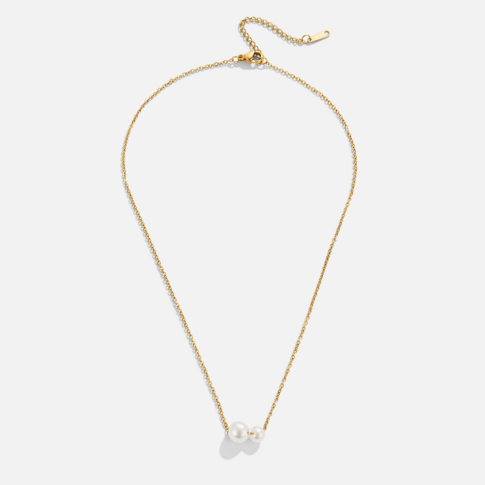 Louise Double Pearl Pendant Necklace - Beautiful Earth Boutique