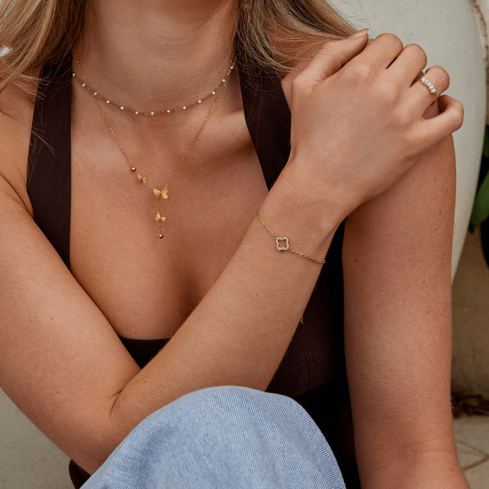 Luxe Crystal Clover Bracelet - Beautiful Earth Boutique