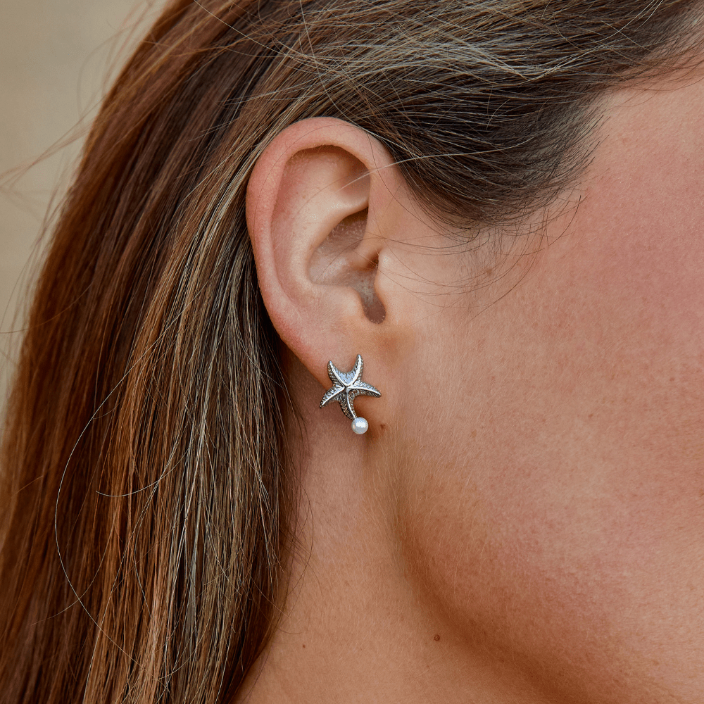 Naia Shell & Starfish Silver Earrings - Beautiful Earth Boutique