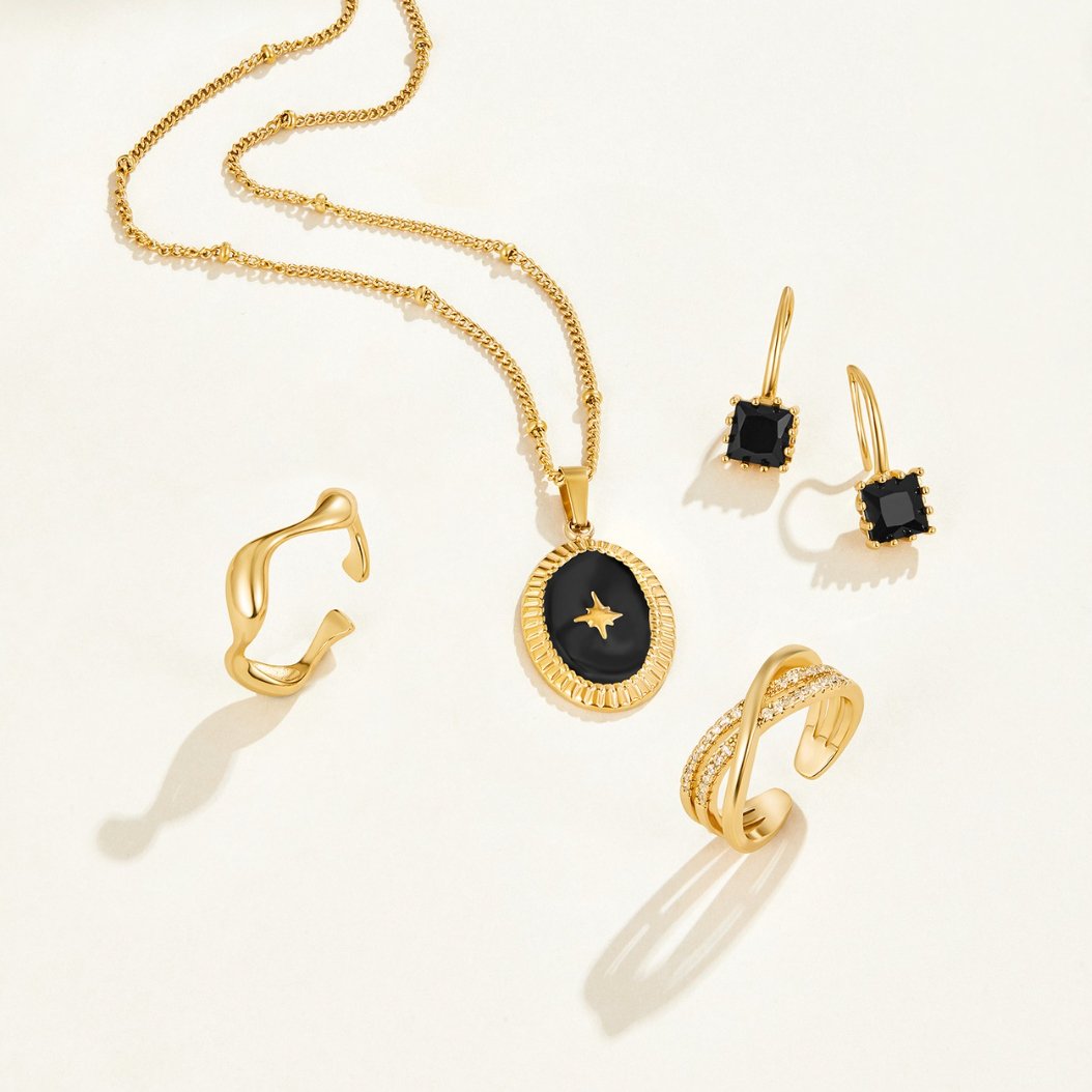 Piper Black Crystal Drop Earrings - Beautiful Earth Boutique