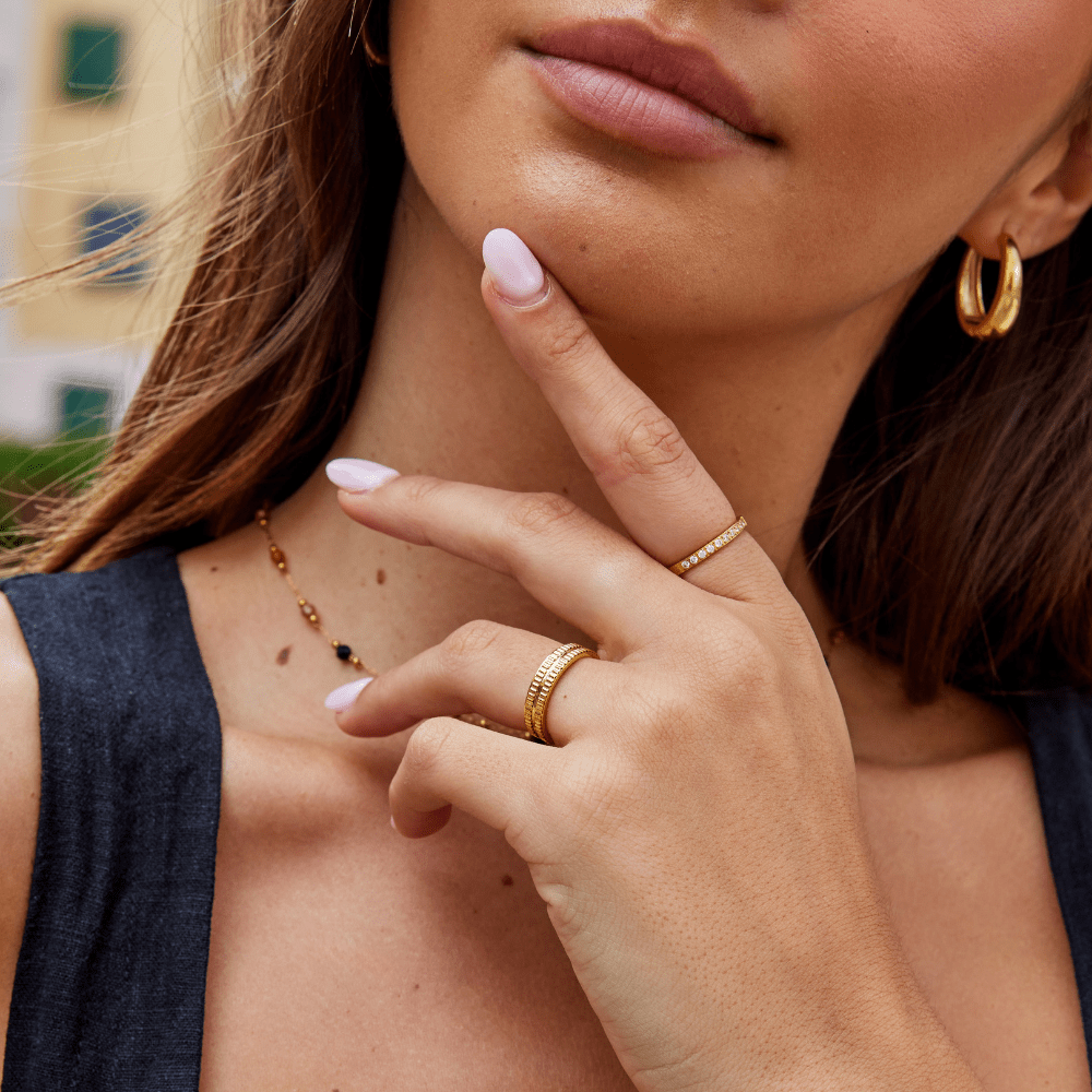 Rina Gold Band Ring - Beautiful Earth Boutique
