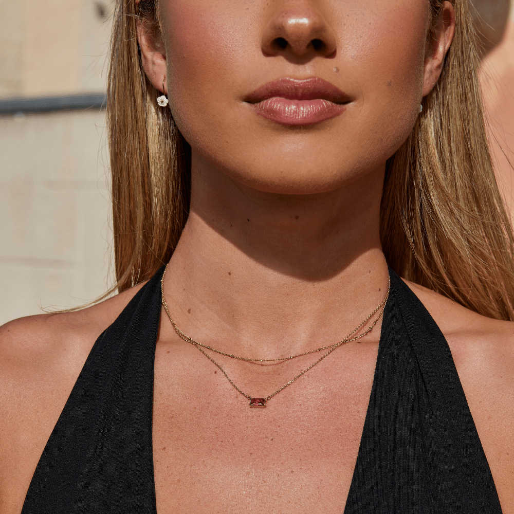 Ruby Baguette Necklace - Beautiful Earth Boutique