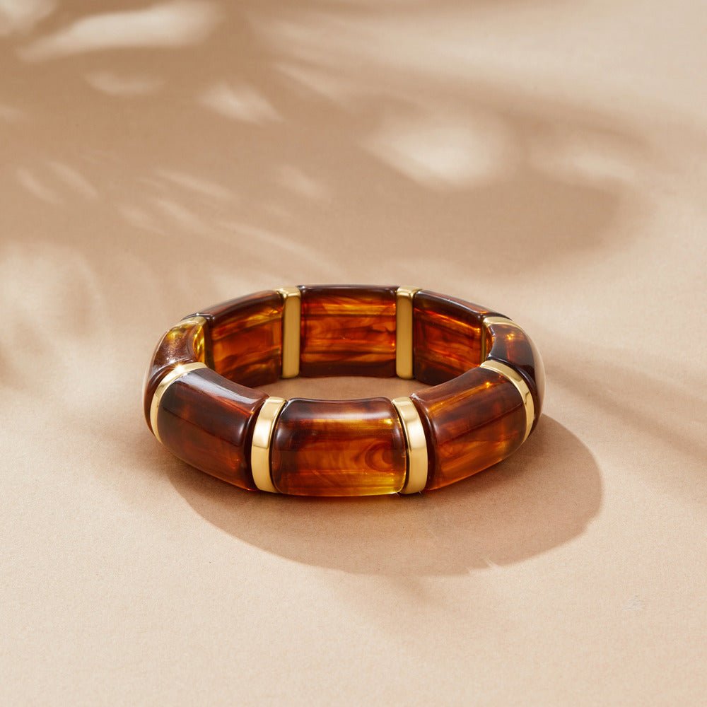 Sabina Golden Brown Marbled Bracelet - Beautiful Earth Boutique