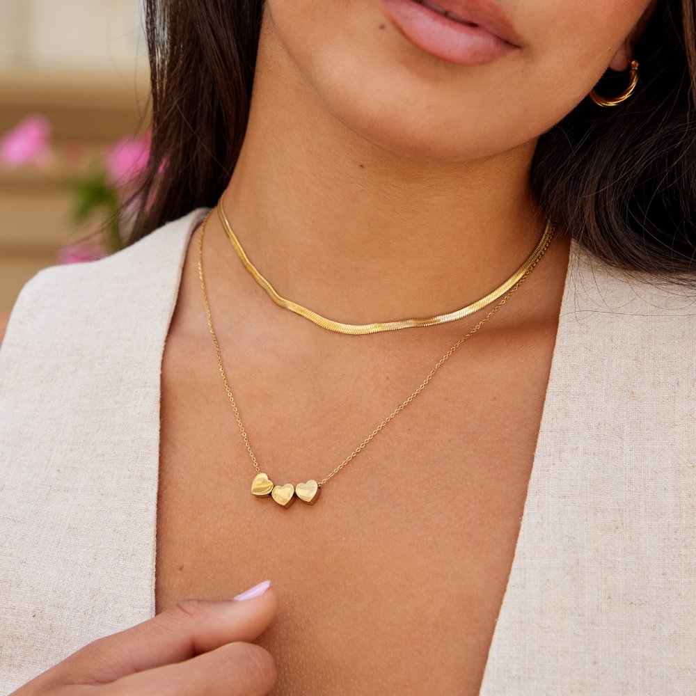 Trio Heart Pendant Necklace - Beautiful Earth Boutique