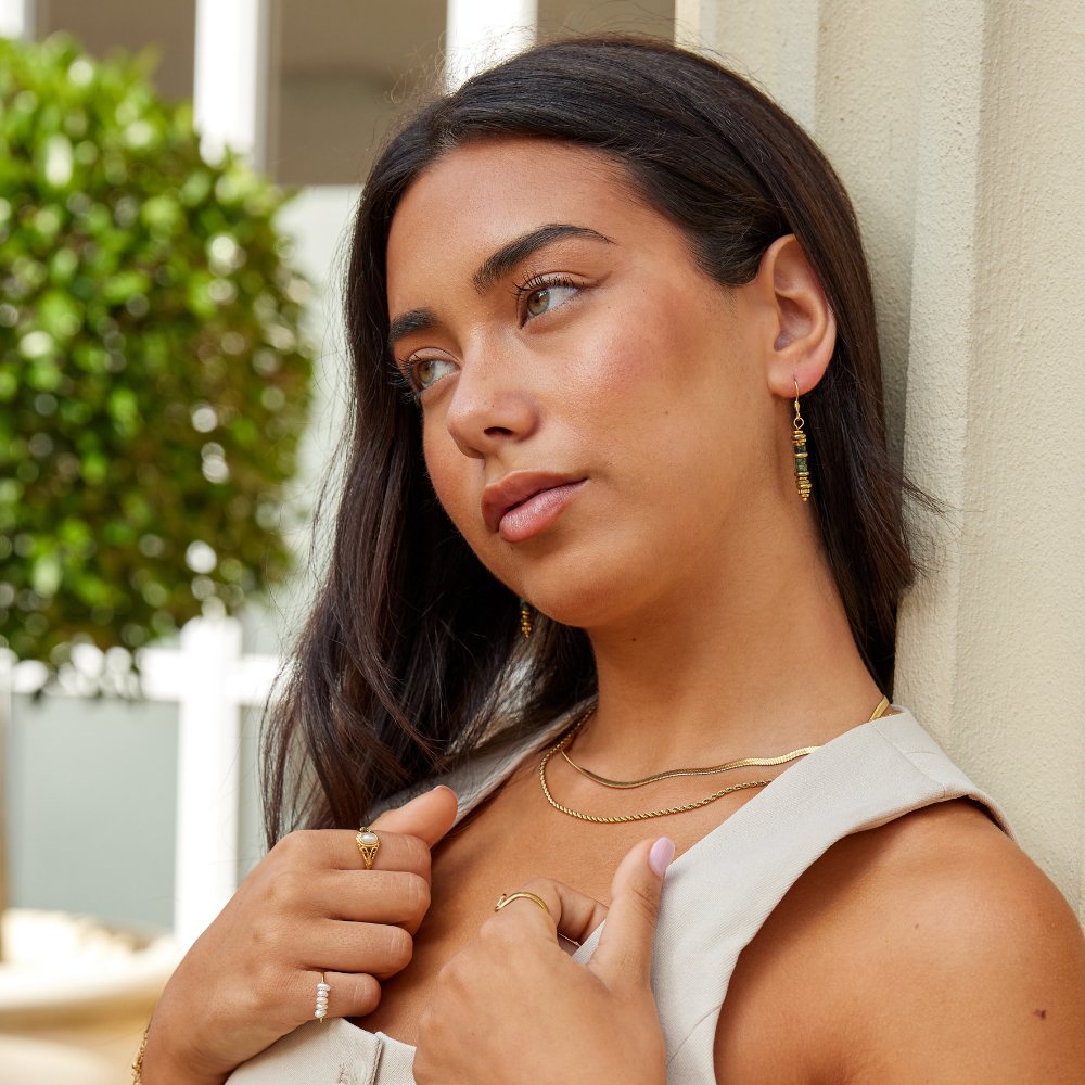 Turquoise Stone Drop Earrings - Beautiful Earth Boutique