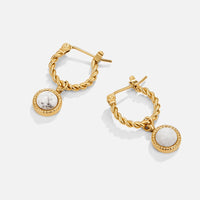 White Agate Twisted Hoop Earrings - Beautiful Earth Boutique