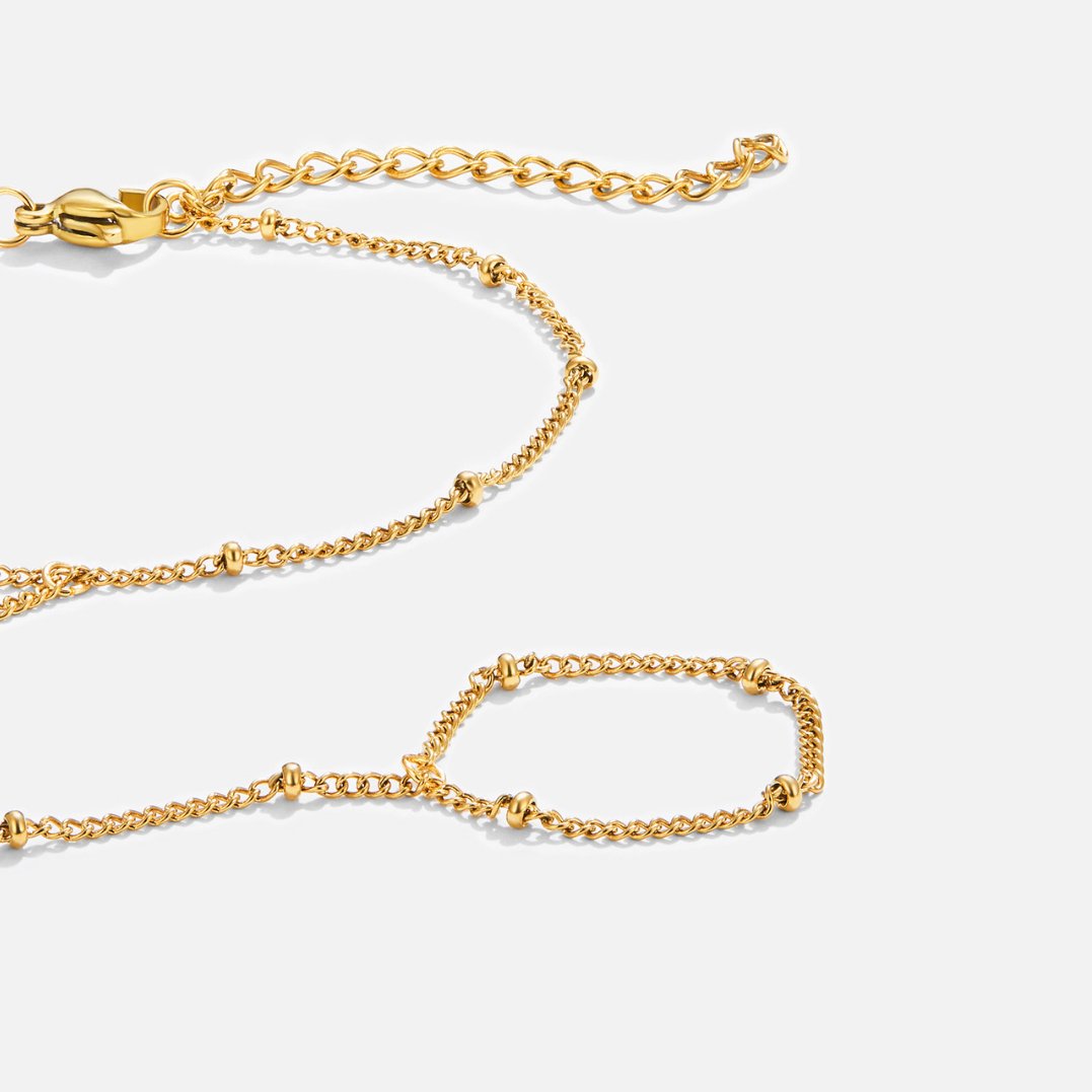 18K Gold Hand Chain Bracelet - Beautiful Earth Boutique