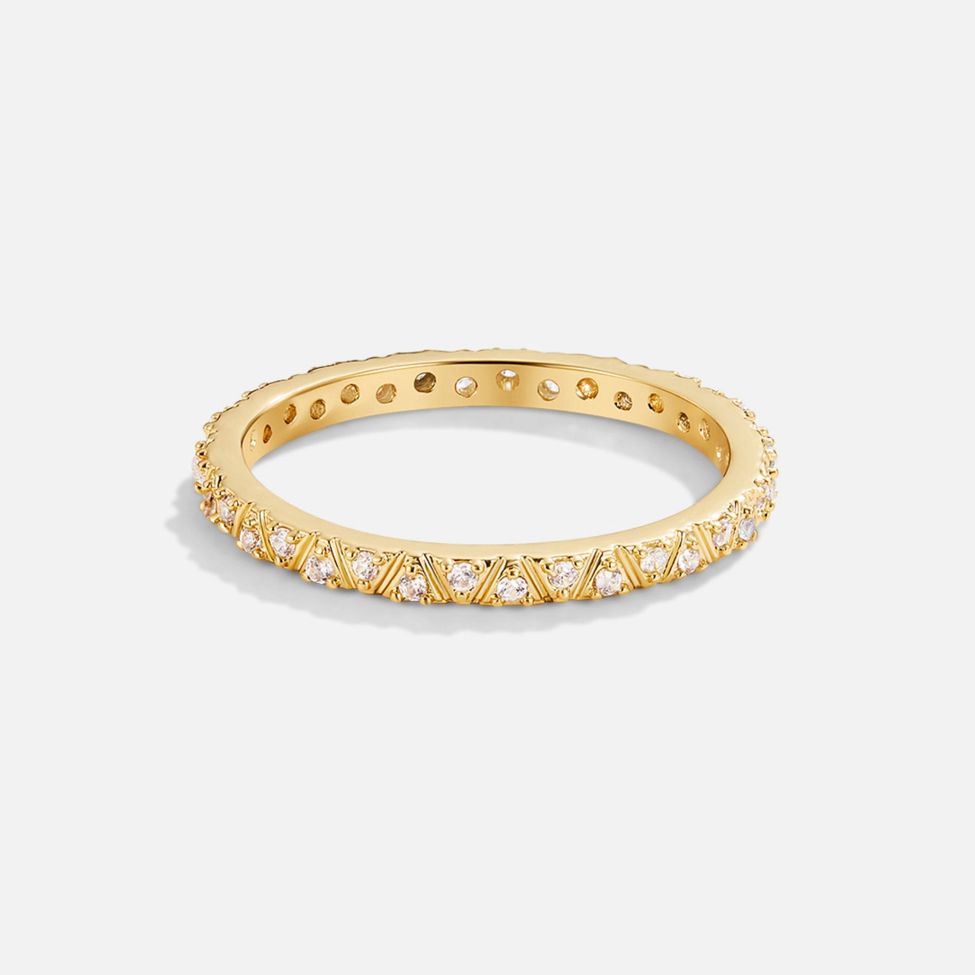 Arquette Gold & Crystal Band Ring - Beautiful Earth Boutique