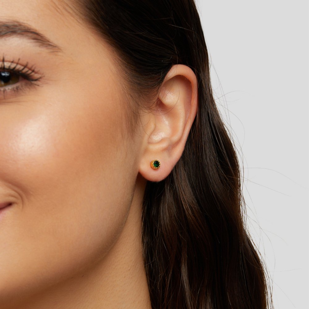 Emerald Green Stud Earrings - Beautiful Earth Boutique