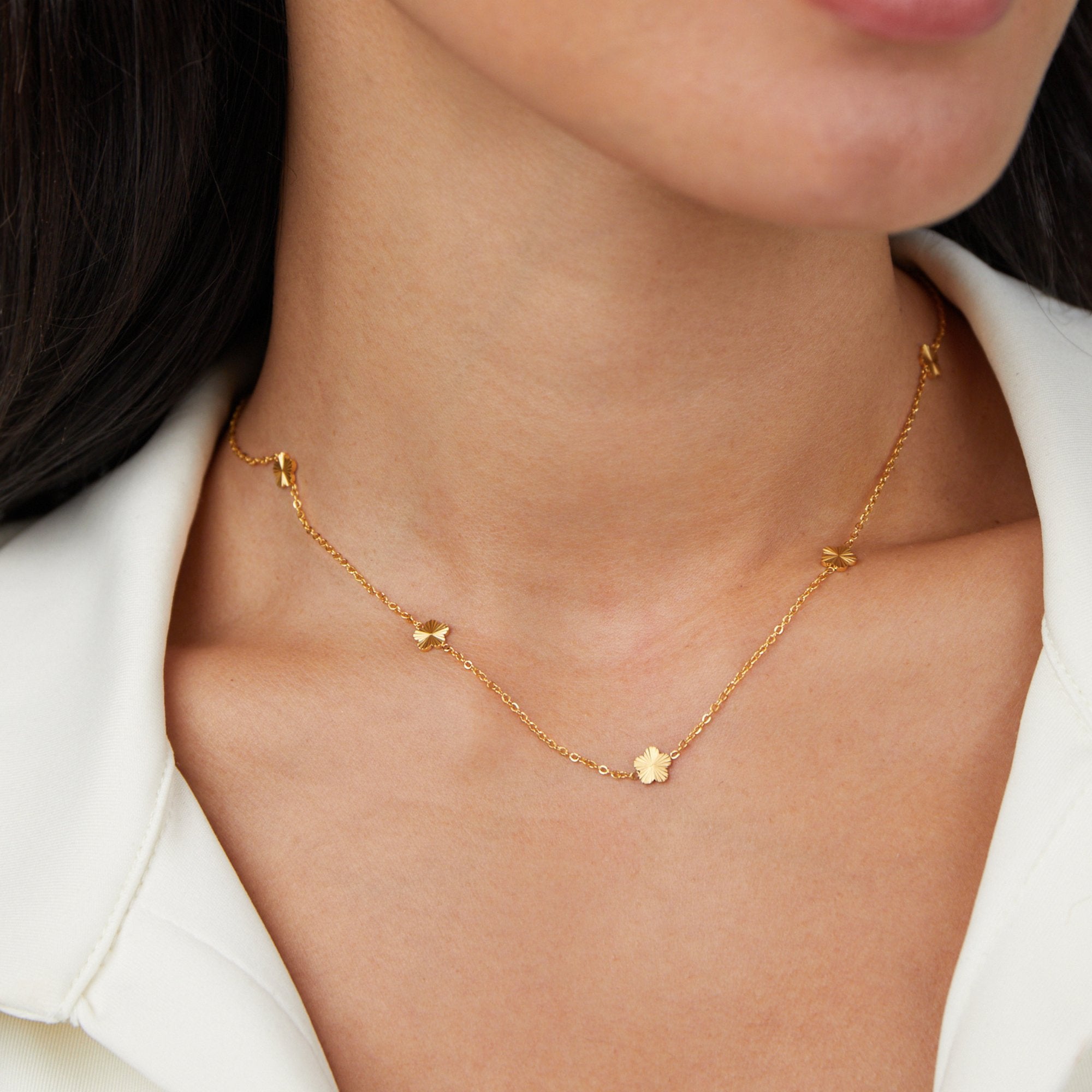 Flower Power 18K Gold Chain Necklace - Beautiful Earth Boutique