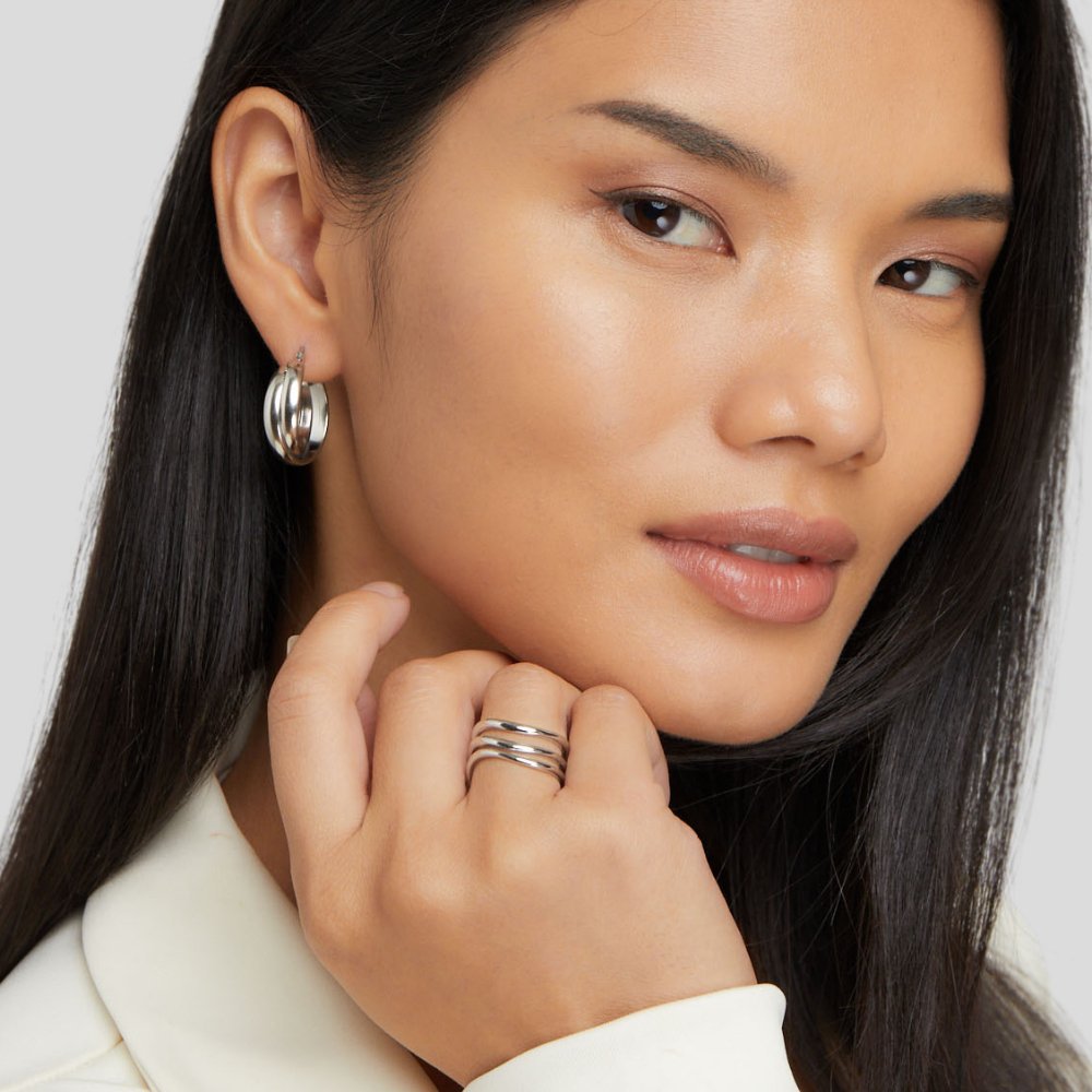 Kiya Layered Silver Ring - Beautiful Earth Boutique