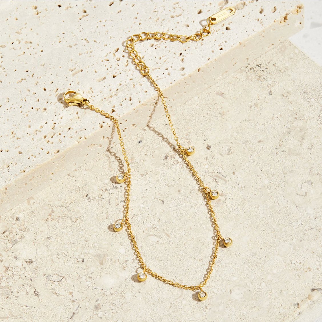 Lana Crystal Droplet Anklet - Beautiful Earth Boutique