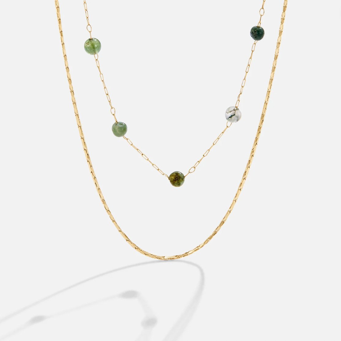 Layered Alana Gold & Stone Necklace - Beautiful Earth Boutique