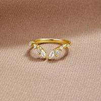 Lily Crystal Gold Vine Ring - Beautiful Earth Boutique