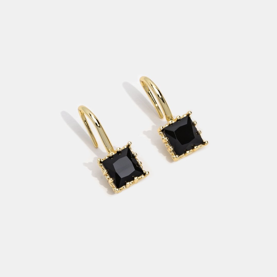 Piper Black Crystal Drop Earrings - Beautiful Earth Boutique