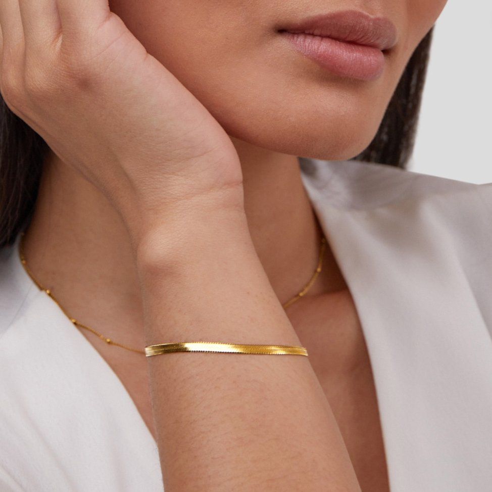 Sarya Snake Chain Gold Bracelet - Beautiful Earth Boutique