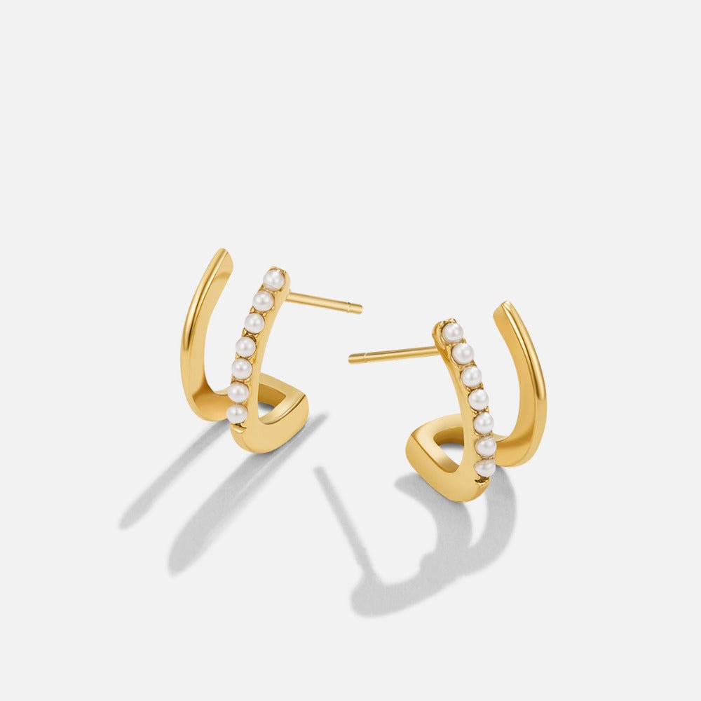 18K Gold & Pearl Claw Earrings - Beautiful Earth Boutique