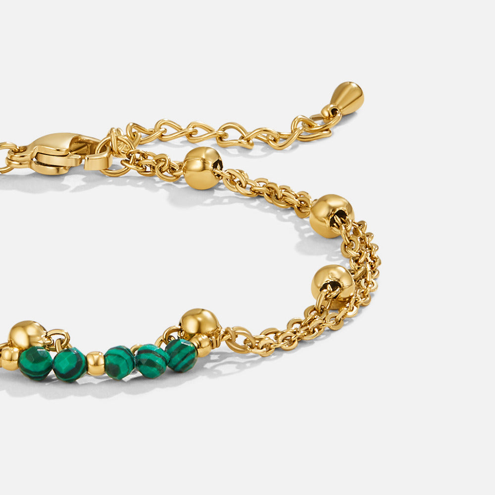 Alfa Green Malachite Bead Bracelet - Beautiful Earth Boutique