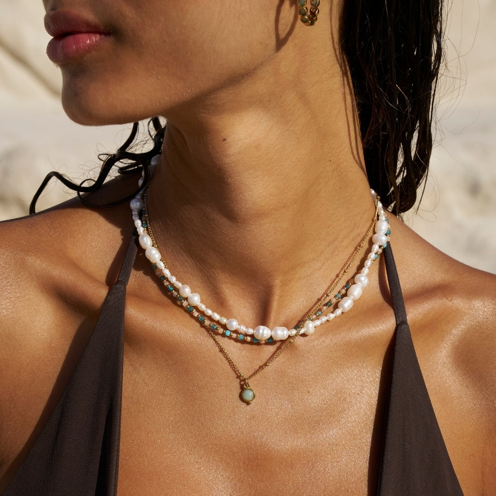 Aquamarine Gold Necklace