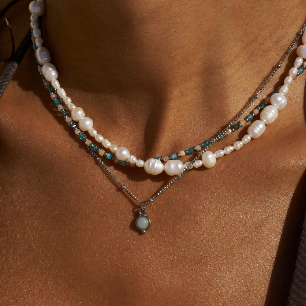 Aquamarine Silver Necklace