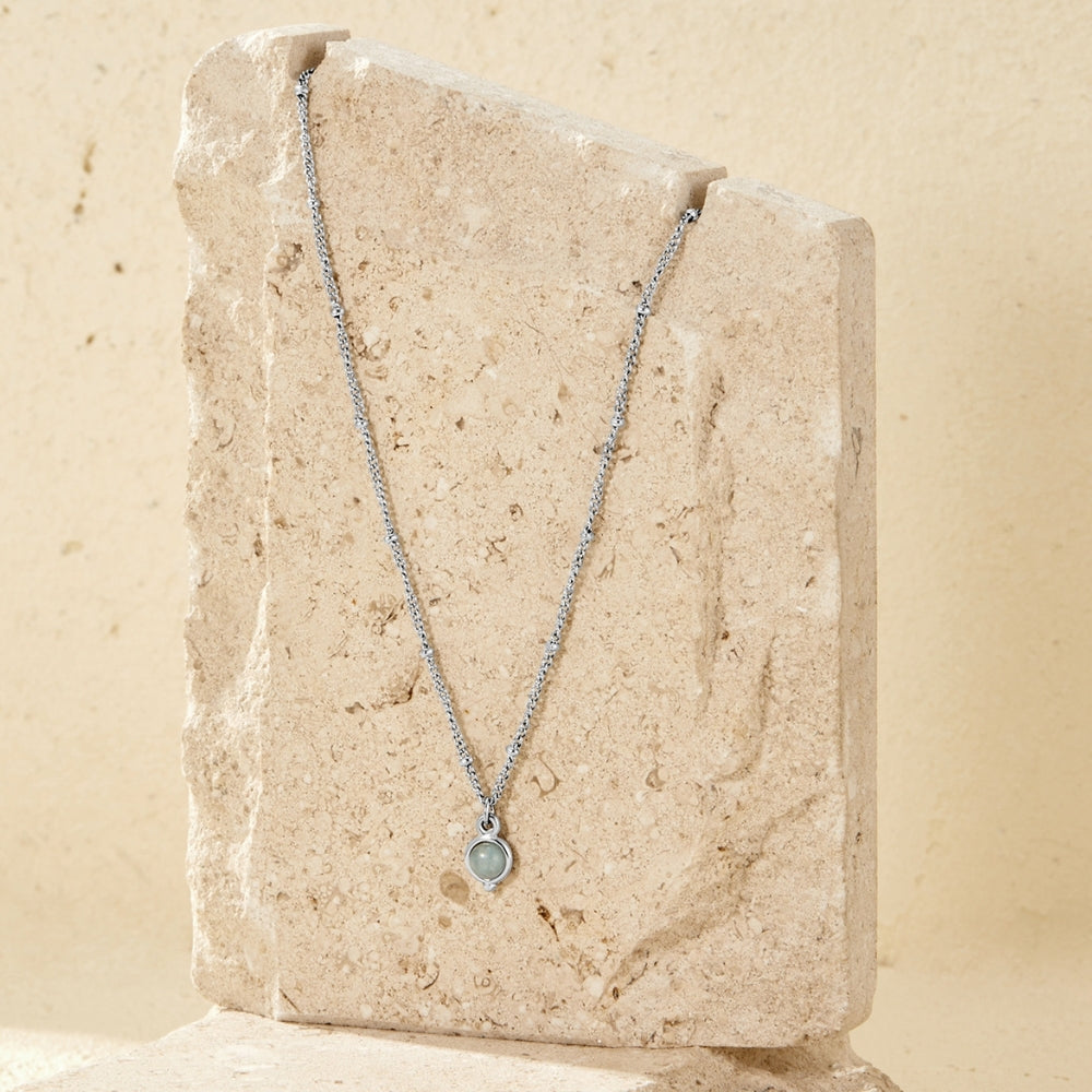 Aquamarine Silver Necklace