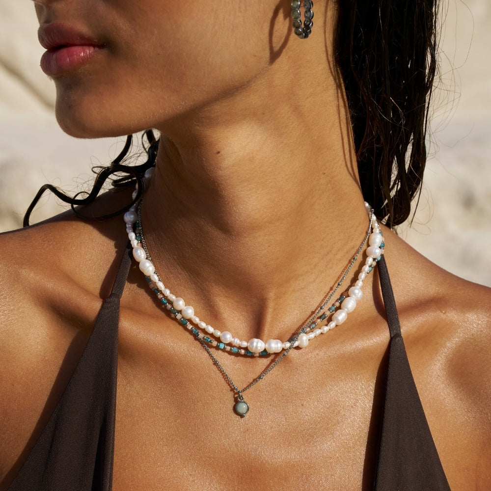 Aquamarine Silver Necklace