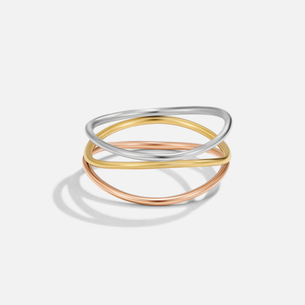 Ayla Three Toned Layered Ring - Beautiful Earth Boutique