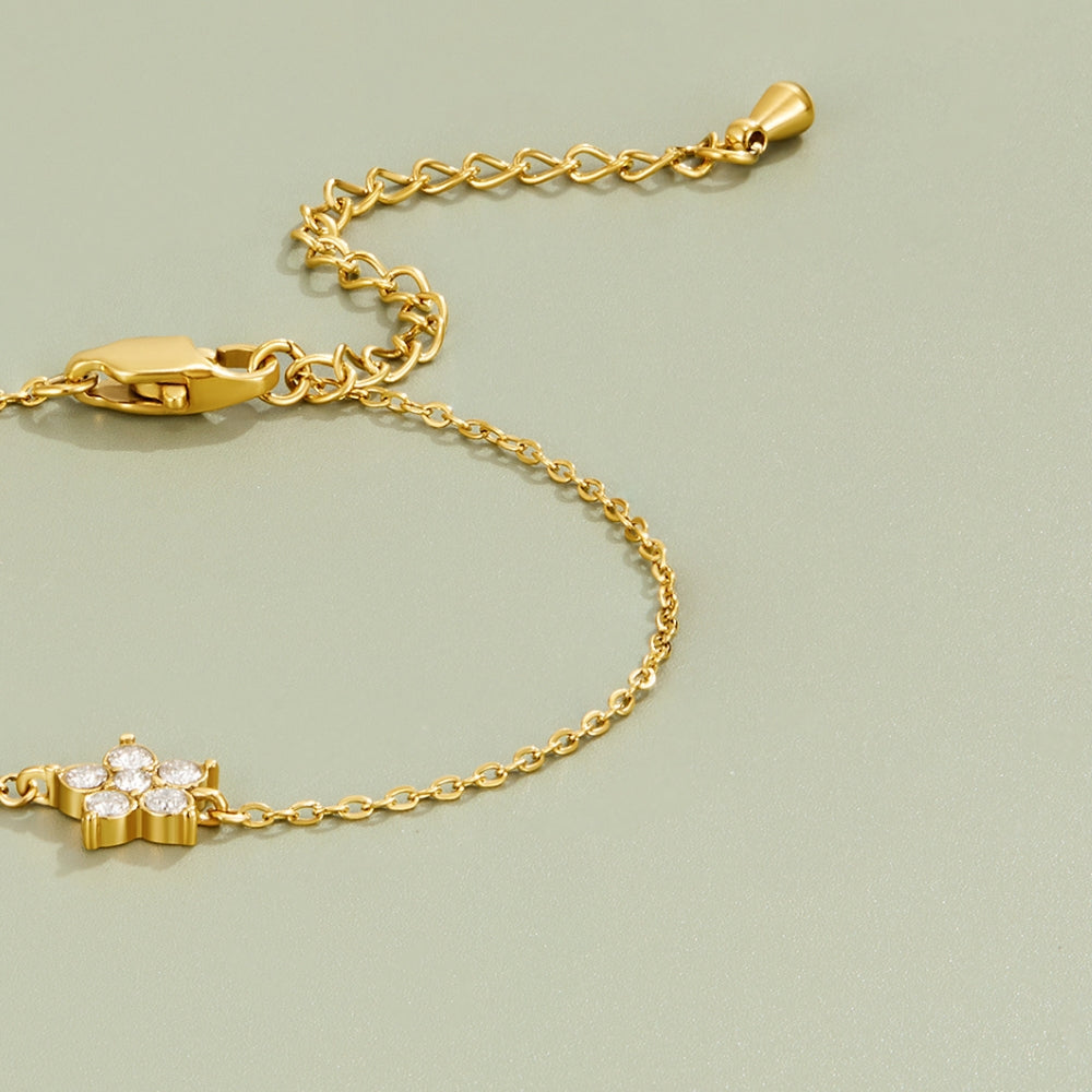 Elara Crystal Bloom Gold Bracelet