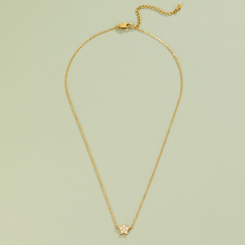 Elara Crystal Bloom Gold Necklace