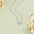 Elara Crystal Bloom Silver Necklace