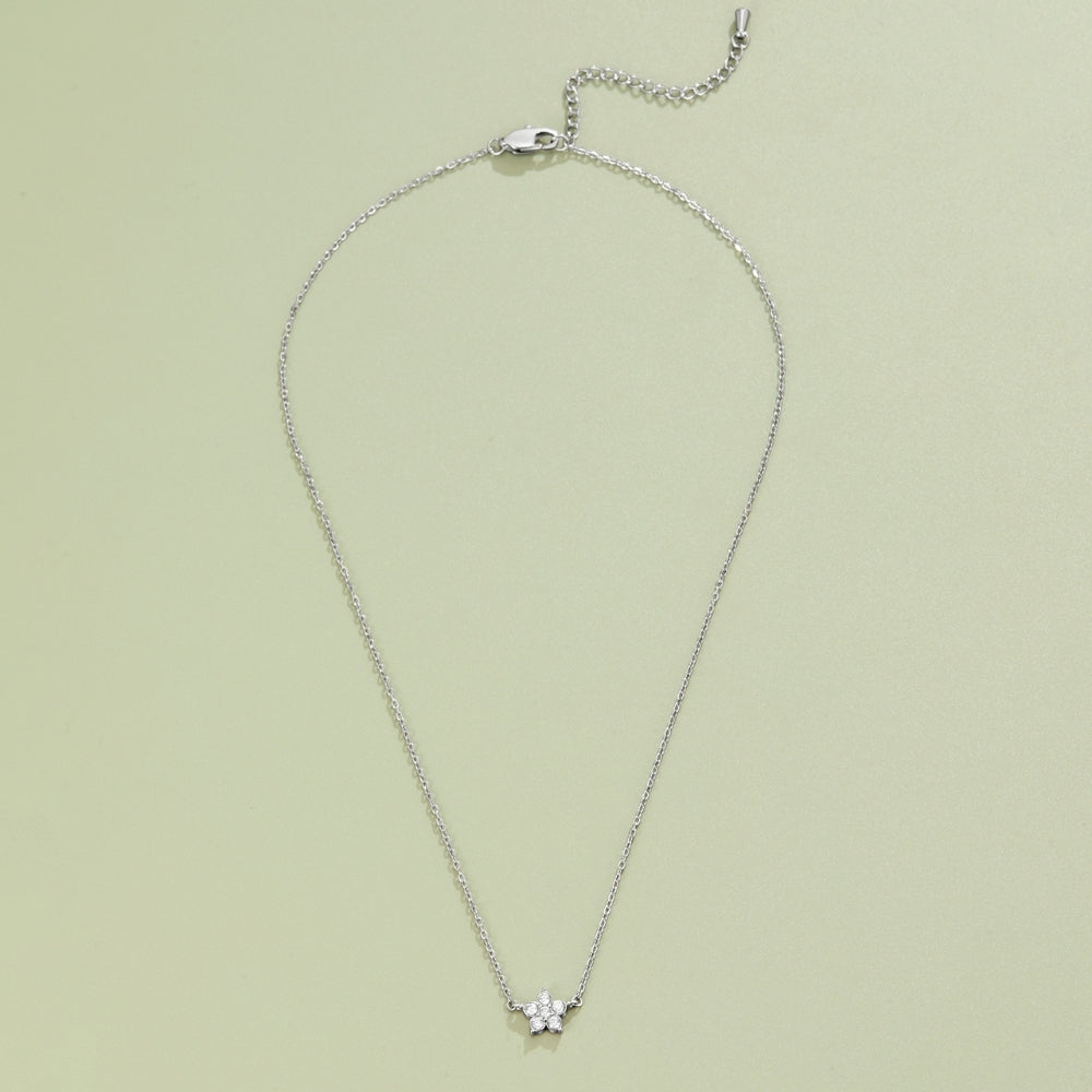 Elara Crystal Bloom Silver Necklace