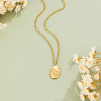 Engraved Wildflower Gold Necklace