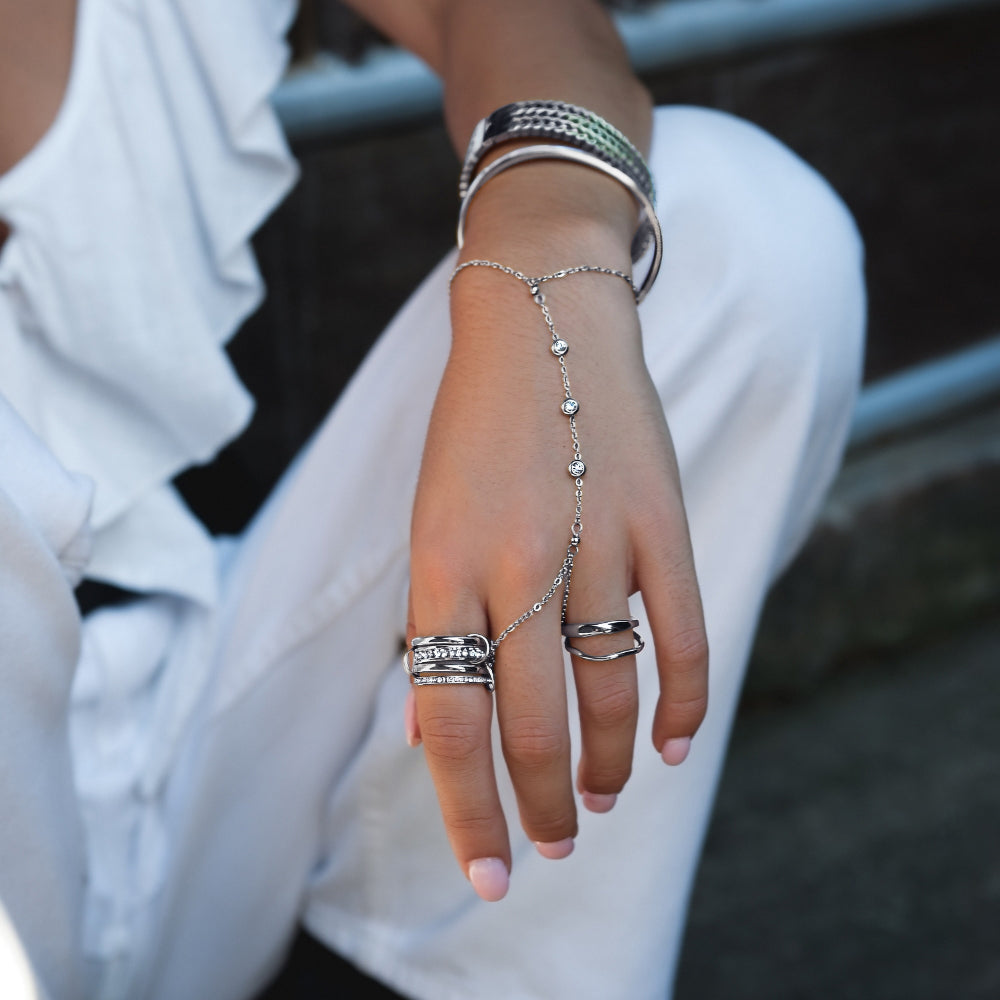Freya Kristall-Handkettenarmband