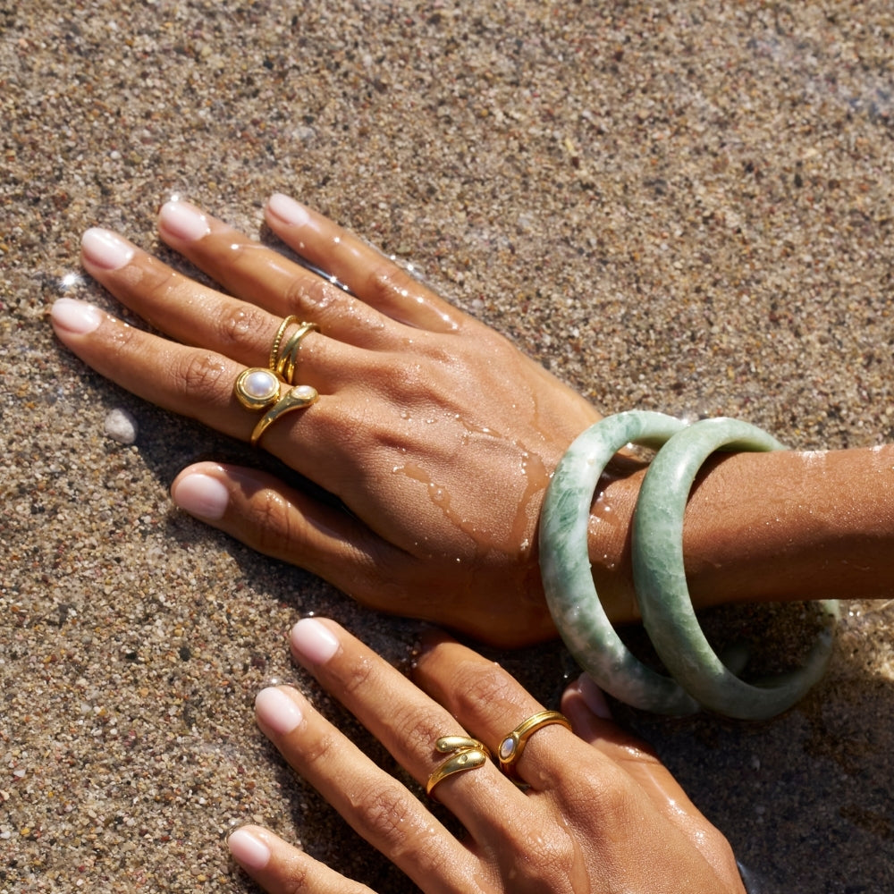 Gold Amara Pearl Wrap Ring