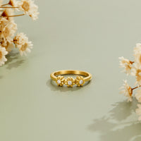 Golden Daisy Infinity Ring