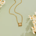 Golden Four Leaf Crystal Necklace